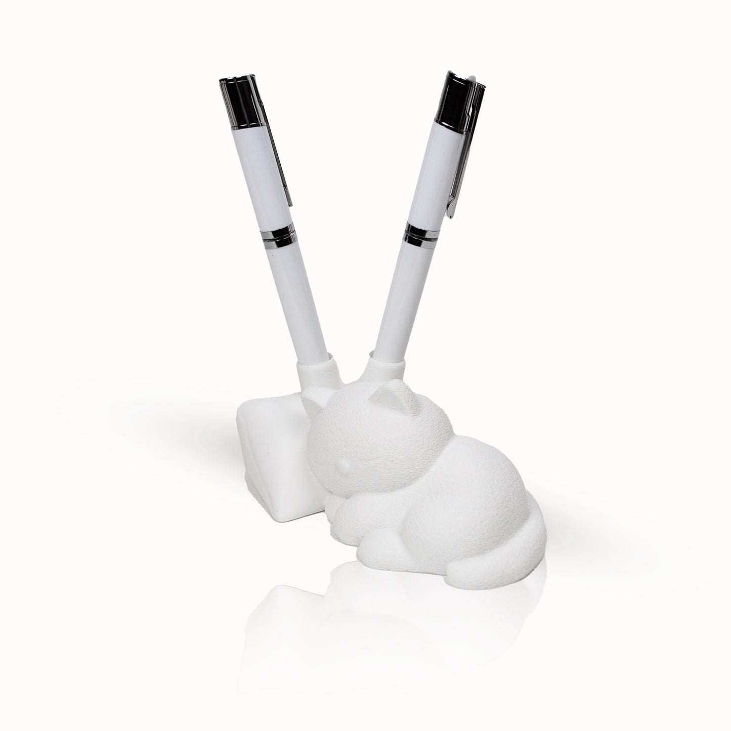 Sleeping Baby Cat Pen Holder | Cute Cat Desk Organizer | Cat Lover Gift | Minimalist Office Decor | White Cat Pencil Holder