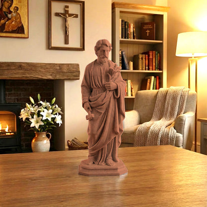 Saint Joseph Holding Lilies Statue | Wood-Like Finishing Texture