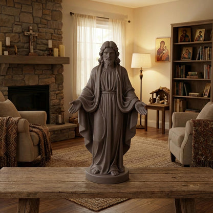Jesus Statue | Wood-Like Finishing Texture