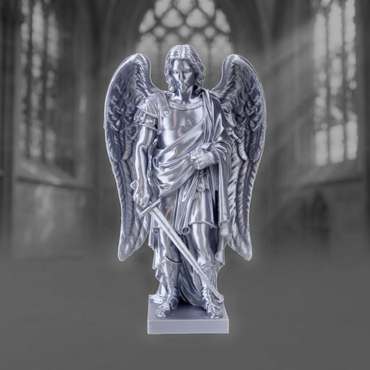 Archangel Michael Statue | Silver Silk-Like Finishing