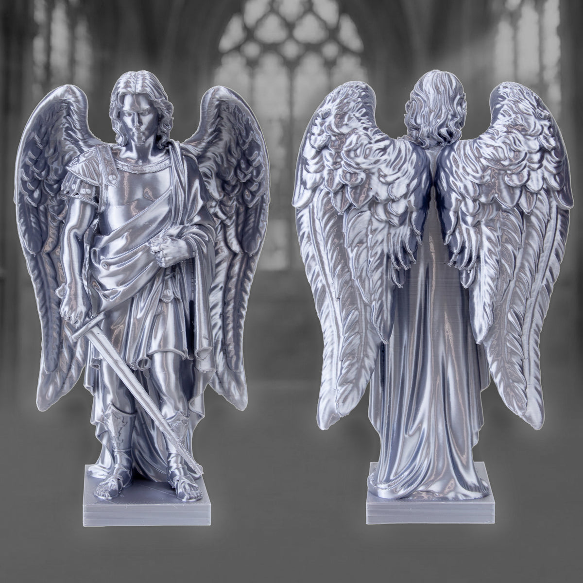 Archangel Michael Statue | Silver Silk-Like Finishing