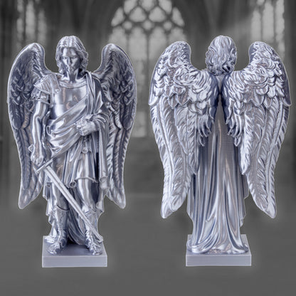 Archangel Michael Statue | Silver Silk-Like Finishing