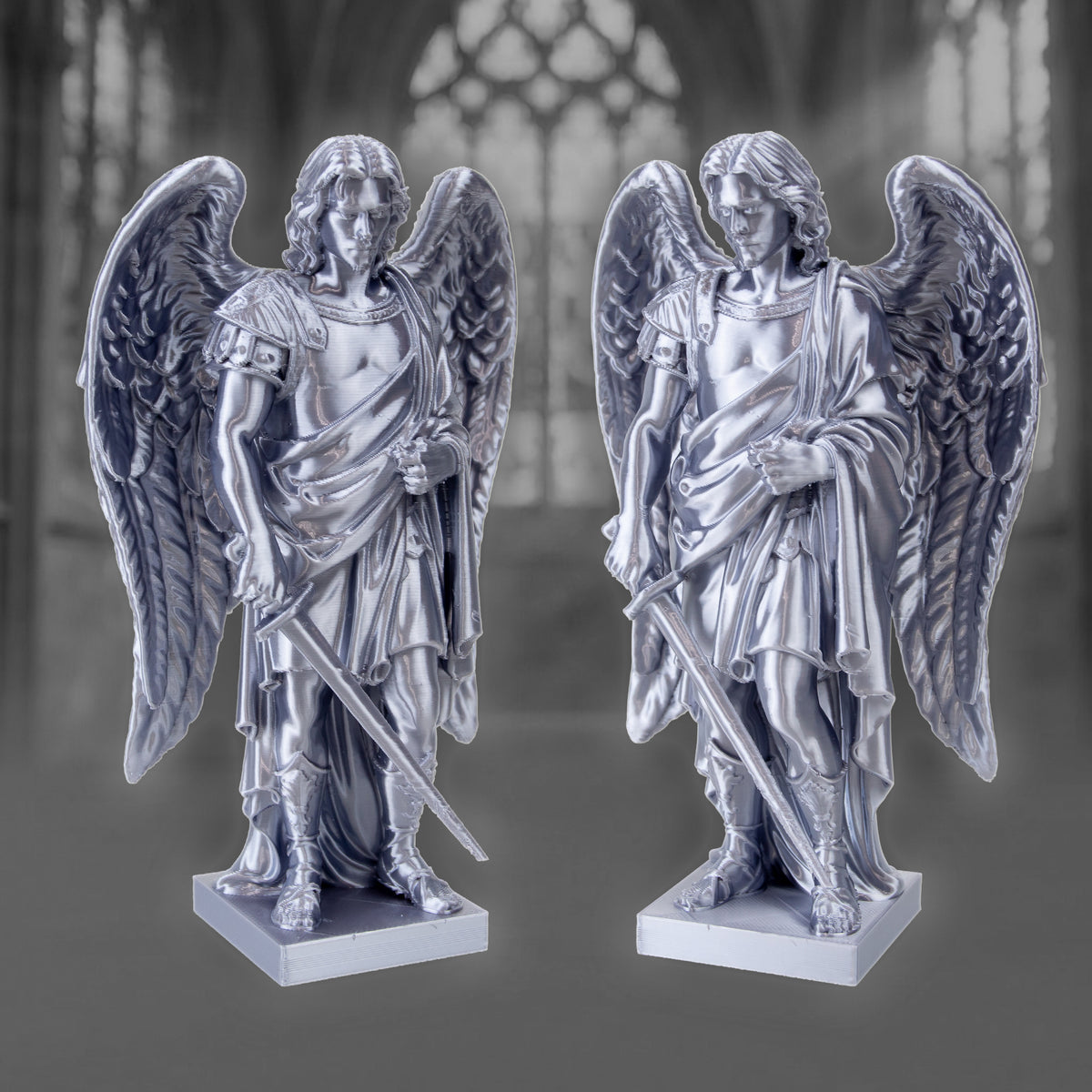 Archangel Michael Statue | Silver Silk-Like Finishing