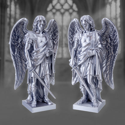 Archangel Michael Statue | Silver Silk-Like Finishing