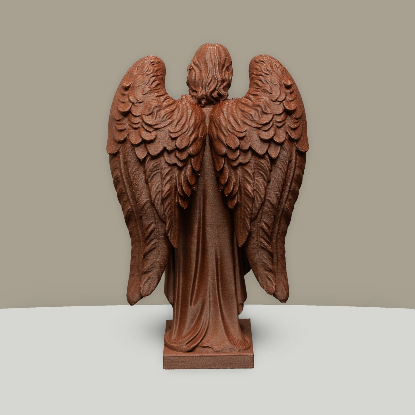 Archangel Michael Statue | Wood-Like Finishing Texture