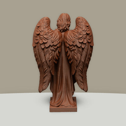 Archangel Michael Statue | Wood-Like Finishing Texture