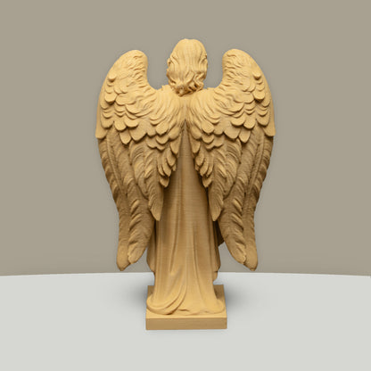 Archangel Michael Statue | Wood-Like Finishing Texture