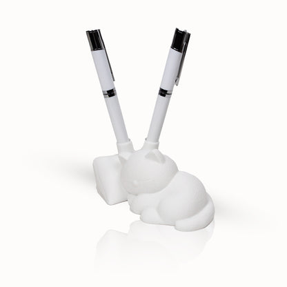 Sleeping Baby Cat Pen Holder | Cute Cat Desk Organizer | Cat Lover Gift | Minimalist Office Decor | White Cat Pencil Holder