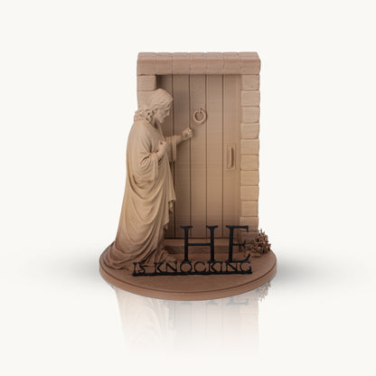 Jesus Is Knocking Statue | Christian Home Decor | Revelation 3:20 Display | Faith-Inspired Shelf Accent | Religious Gift