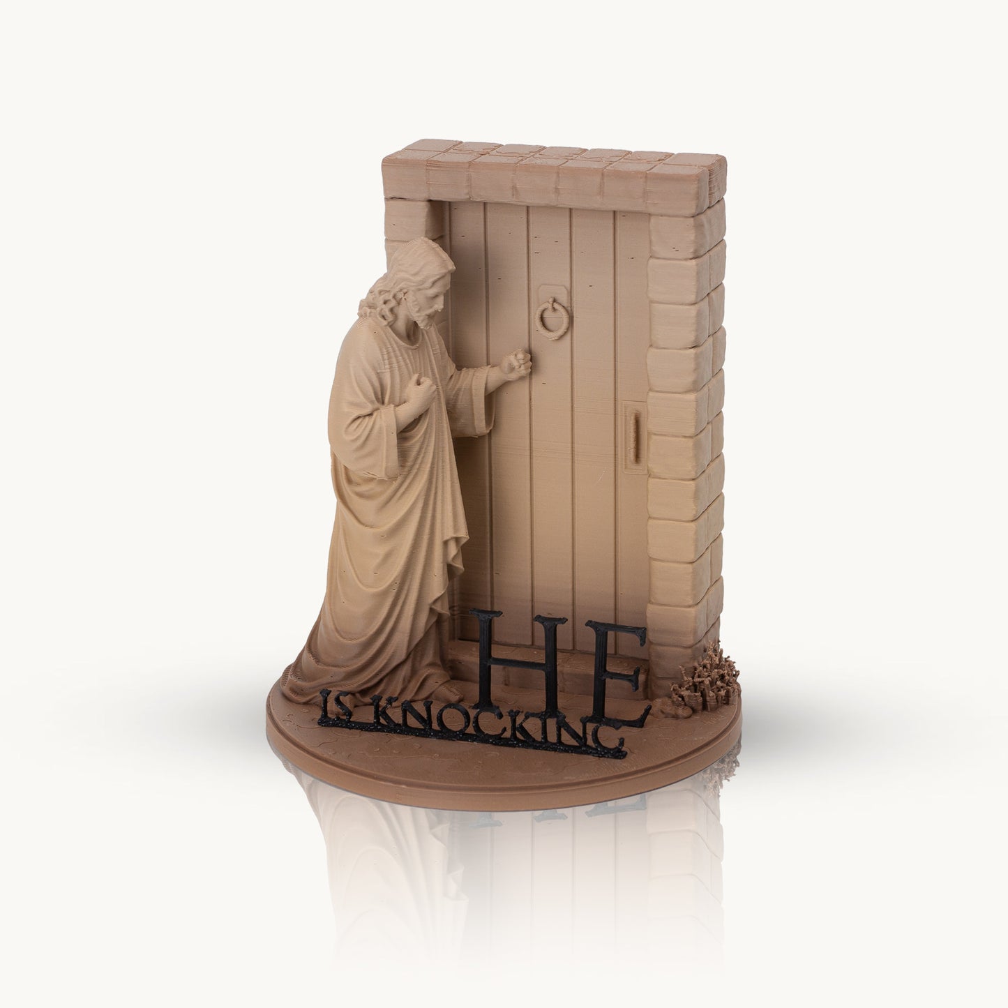 Jesus Is Knocking Statue | Christian Home Decor | Revelation 3:20 Display | Faith-Inspired Shelf Accent | Religious Gift