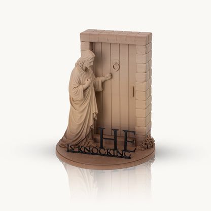 Jesus Is Knocking Statue | Christian Home Decor | Revelation 3:20 Display | Faith-Inspired Shelf Accent | Religious Gift