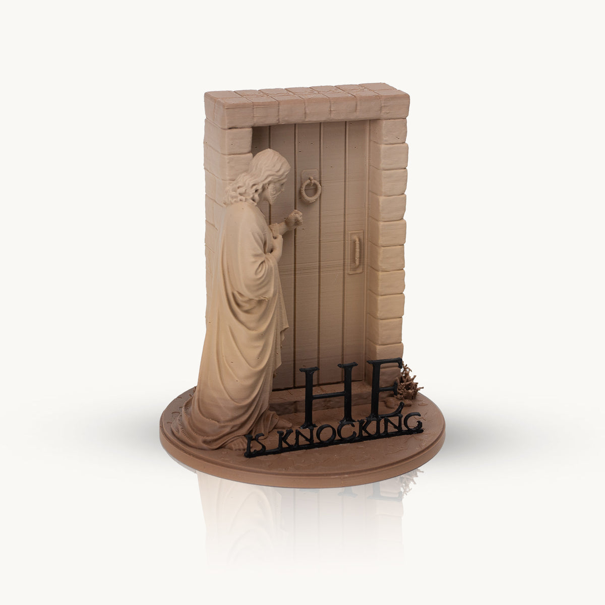 Jesus Is Knocking Statue | Christian Home Decor | Revelation 3:20 Display | Faith-Inspired Shelf Accent | Religious Gift