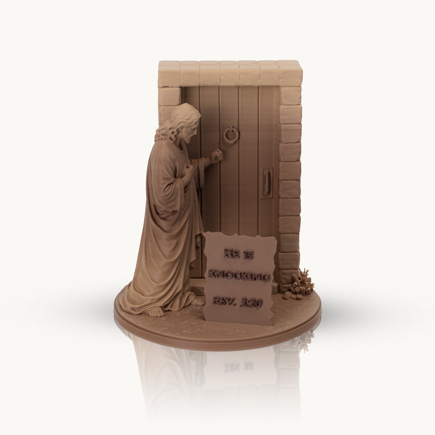 Jesus Is Knocking Revelation Statue | Christian Home Decor | Revelation 3:20 Display | Faith-Inspired Shelf Accent | Religious Gift