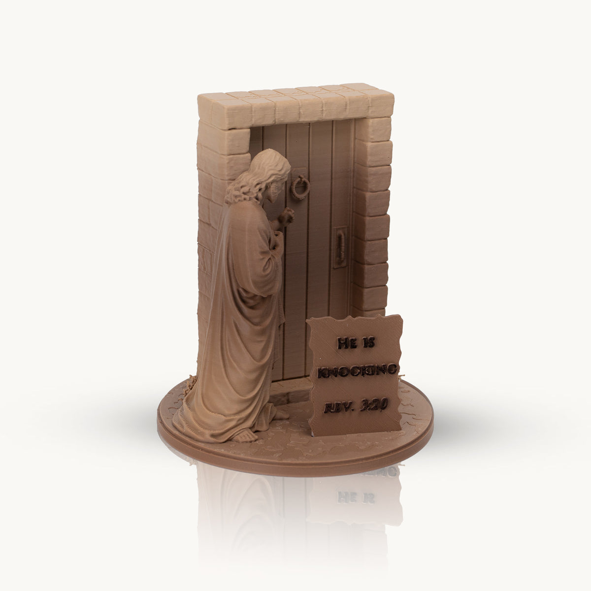 Jesus Is Knocking Revelation Statue | Christian Home Decor | Revelation 3:20 Display | Faith-Inspired Shelf Accent | Religious Gift