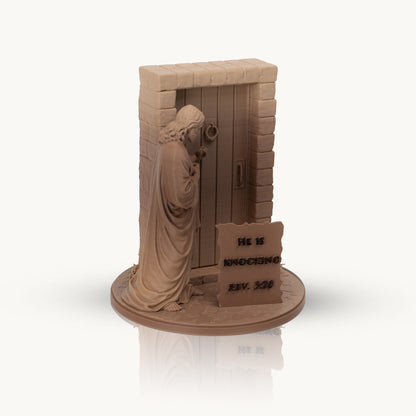 Jesus Is Knocking Revelation Statue | Christian Home Decor | Revelation 3:20 Display | Faith-Inspired Shelf Accent | Religious Gift
