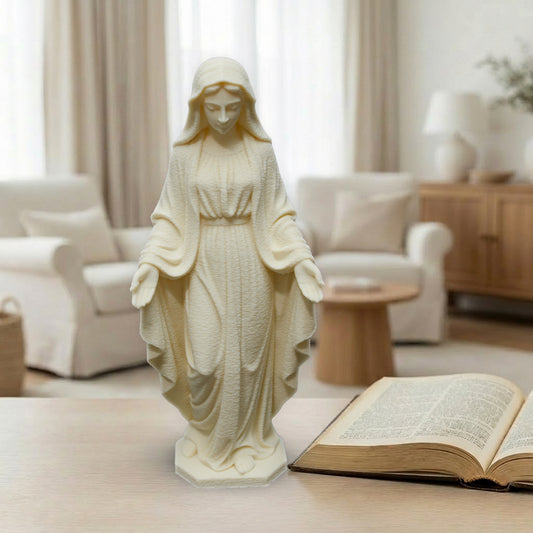 Virgin Mary Statue | White or Beige Cotton Finish