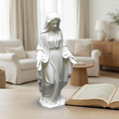 Virgin Mary Statue | White or Beige Cotton Finish