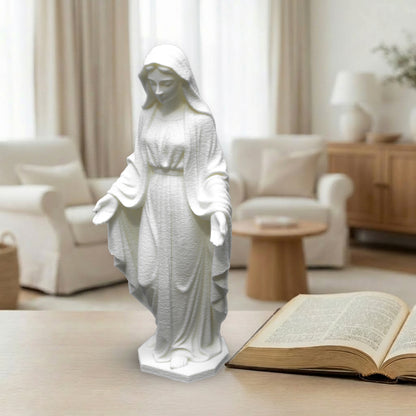 Virgin Mary Statue | White or Beige Cotton Finish