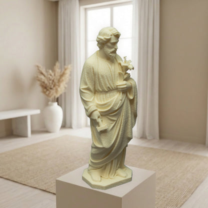Saint Joseph with Lilies | White or Beige Cotton Finish