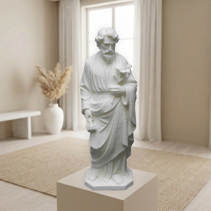 Saint Joseph with Lilies | White or Beige Cotton Finish