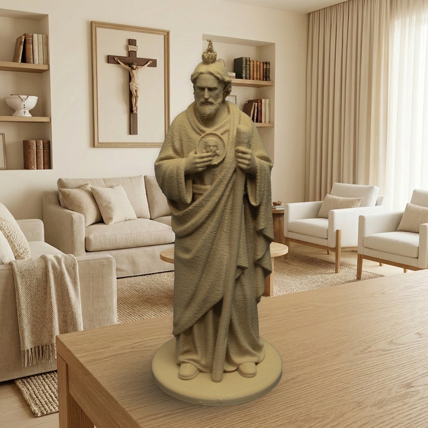 Saint Jude Thaddeus | Multiple Sizes (6"-10") | Traditional Catholic Statue | Maple Wood Finish