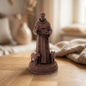 Saint Francis of Assisi Statue with Wolf, Wood Finish, 6-10 Inch, Catholic Gift