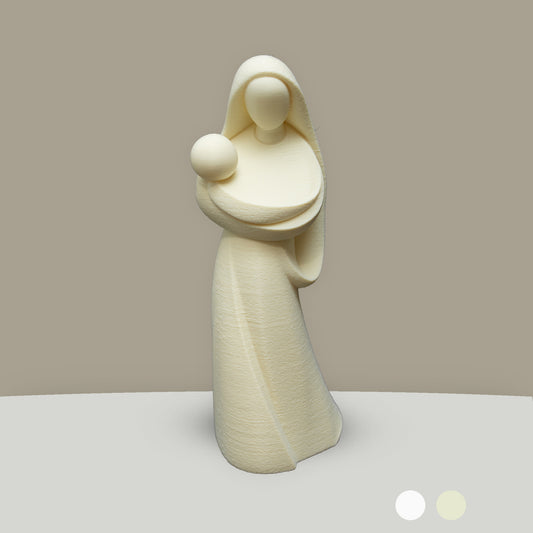 Virgin Mary with Infant Jesus Statue | Modern and Minimalist in a Cottom finishing