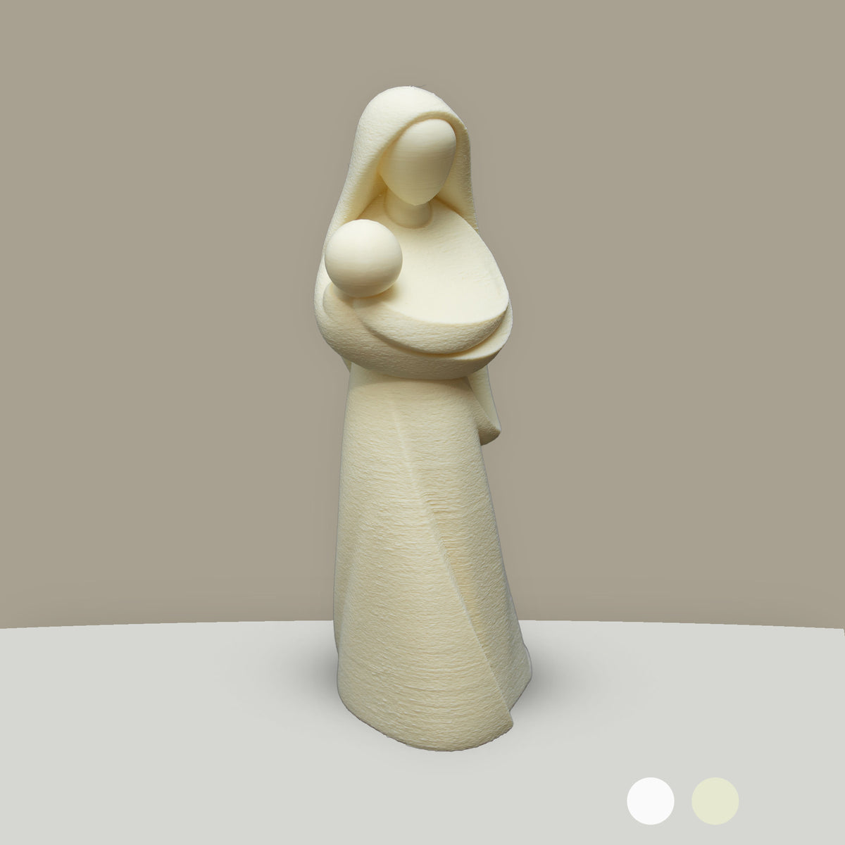 Virgin Mary with Infant Jesus Statue | Modern and Minimalist in a Cottom finishing