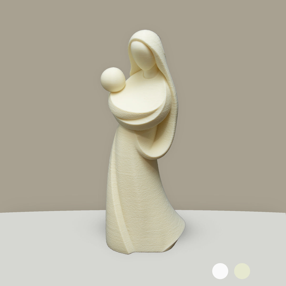 Virgin Mary with Infant Jesus Statue | Modern and Minimalist in a Cottom finishing