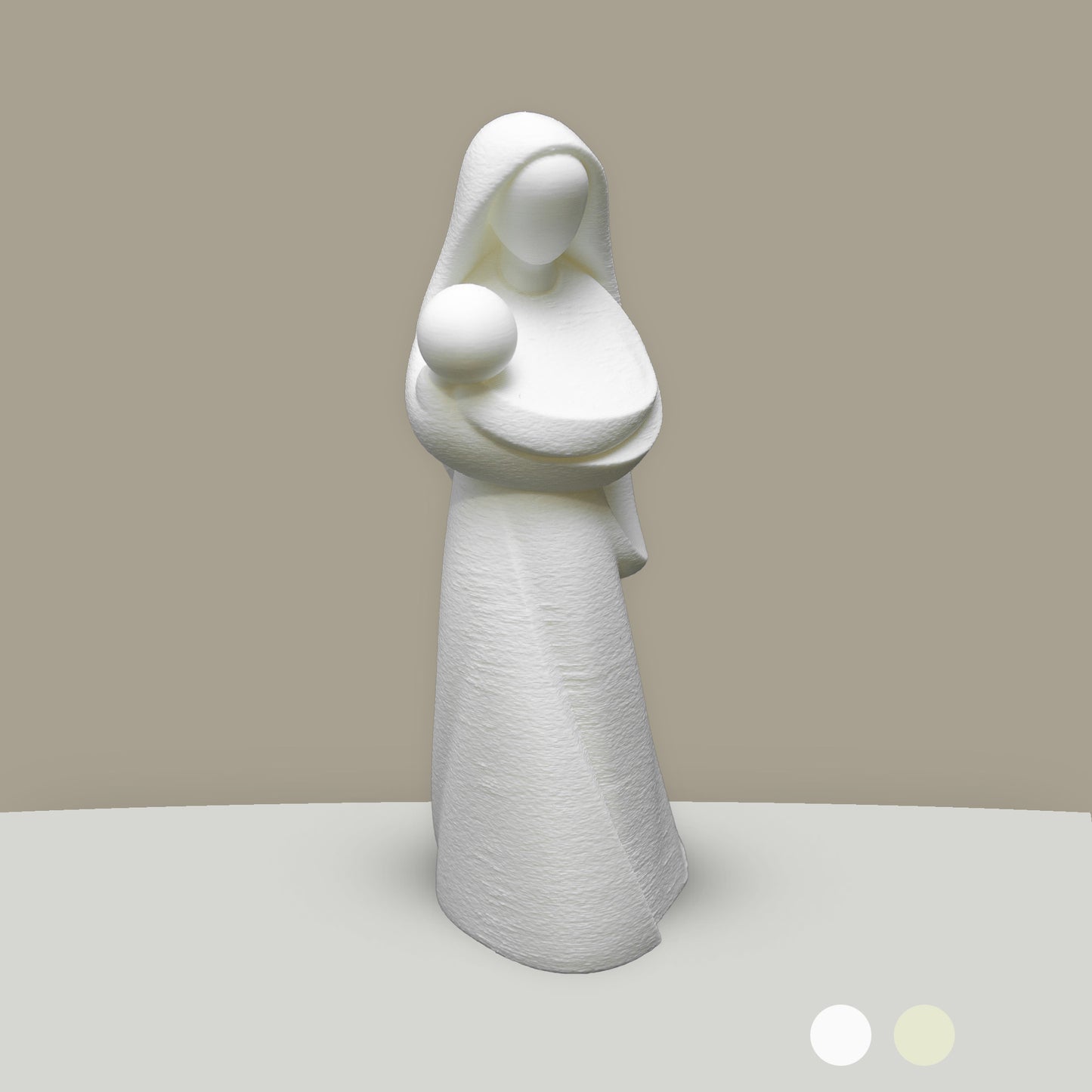 Virgin Mary with Infant Jesus Statue | Modern and Minimalist in a Cottom finishing