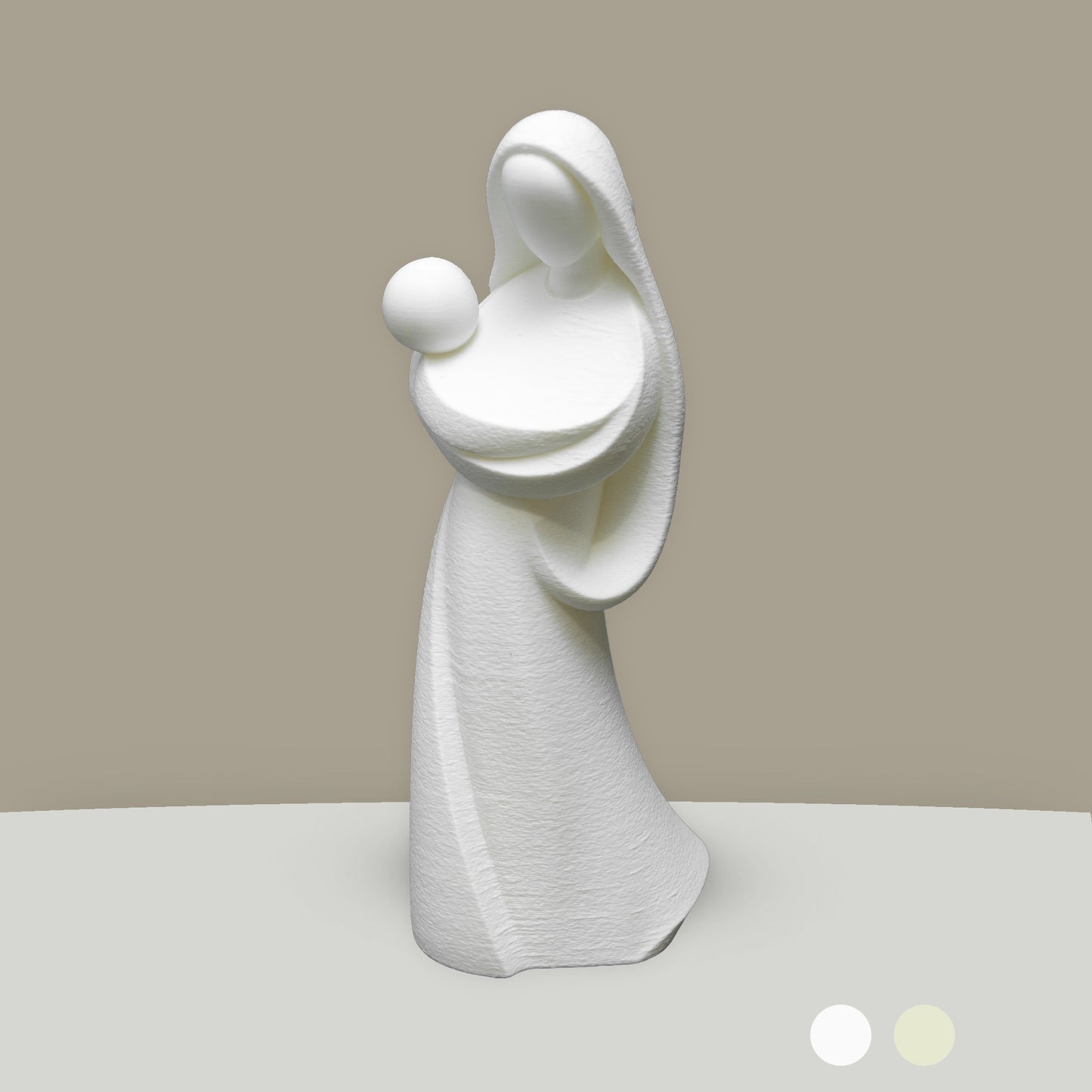 Virgin Mary with Infant Jesus Statue | Modern and Minimalist in a Cottom finishing
