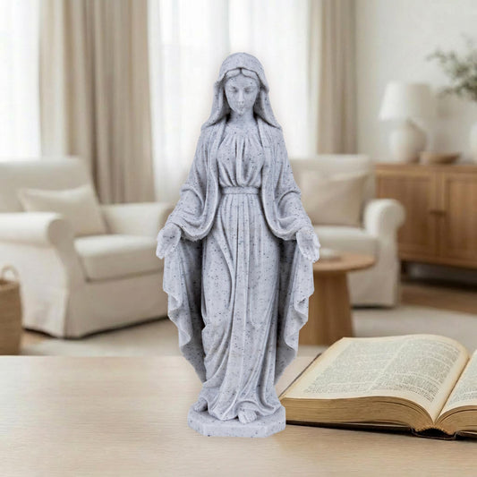 The Blessed Virgin Mary Statue | White Stone-Like Finishing