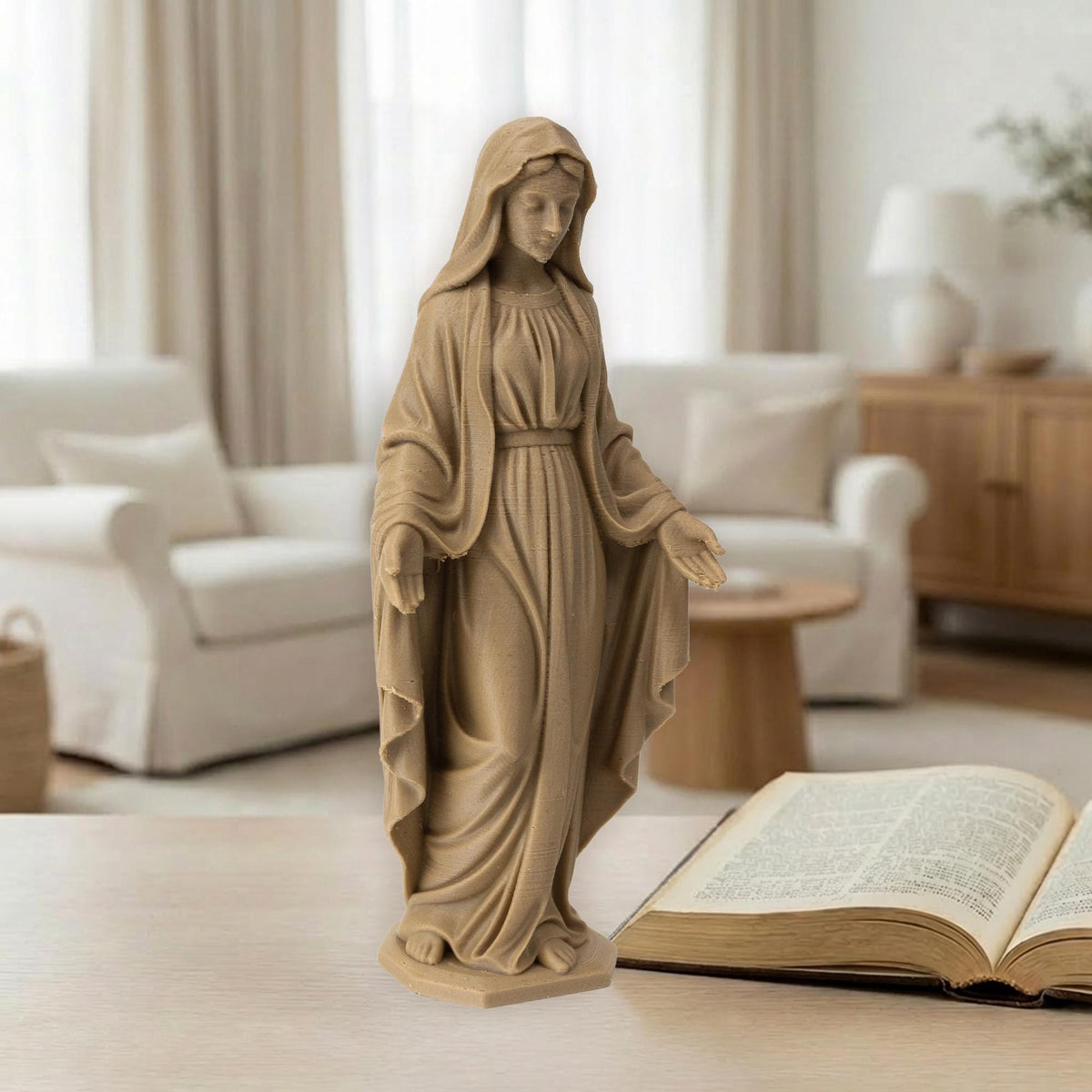 The Blessed Virgin Mary Statue | Wood-Like Finishing Texture