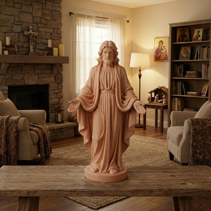 Jesus Statue | Wood-Like Finishing Texture