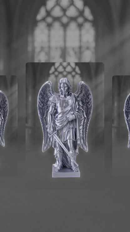 Archangel Michael Statue | Silver Silk-Like Finishing